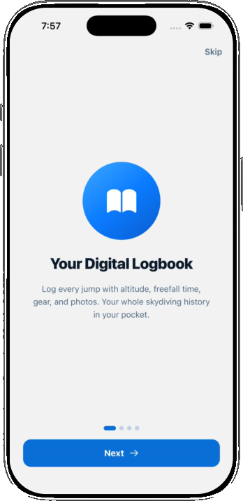 Jumpfolio onboarding: your digital logbook for every jump